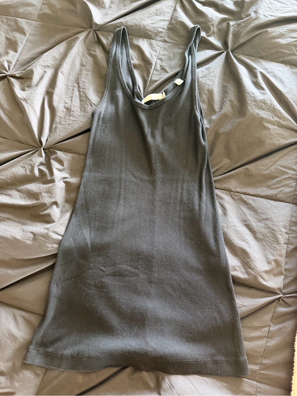 Classic Black Ribbed Tank Dress